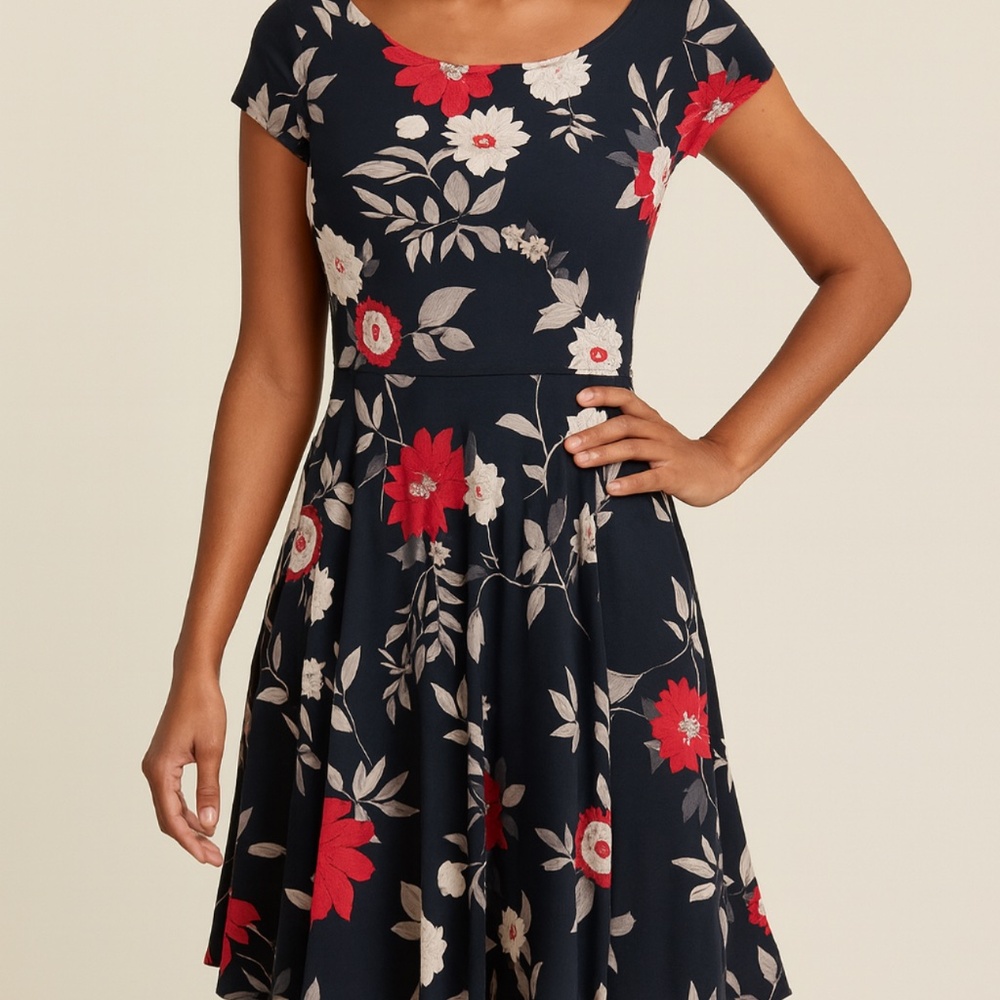 Ann Taylor LOFT Floral Fit & Flare Dress –‎ Size M